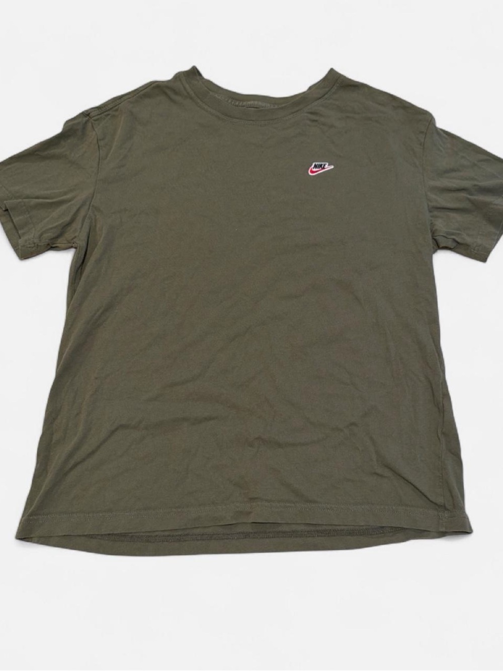Nike Olive Green Crew Neck T-Shirt with Small Chest Logo